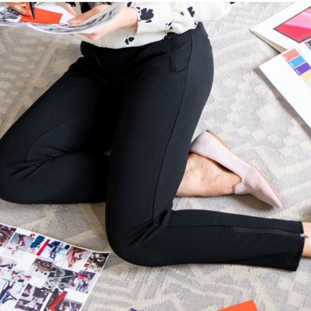 Betabrand Skinny Cigarette Pants Sz S Petite Black - Picture 2 of 12